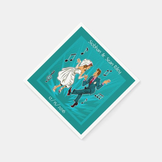 アーポップ・アートのト結婚カップル踊りカクテルナプキンス スタンダードカクテルナプキン (角)