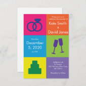 アーポップ・アートのト結婚式招待状 招待状 (正面/裏面)