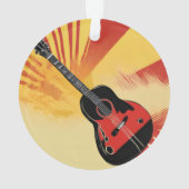 アーポップ・アートのト絵を描ギターイラストレーションヴィンテージレトロ オーナメント (裏面)