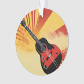 アーポップ・アートのト絵を描ギターイラストレーションヴィンテージレトロ オーナメント (正面)