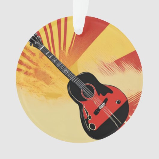 アーポップ・アートのト絵を描ギターイラストレーションヴィンテージレトロ オーナメント (正面)
