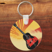 アーポップ・アートのト絵を描ギターイラストレーションヴィンテージレトロ キーホルダー (裏面)