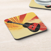 アーポップ・アートのト絵を描ギターイラストレーションヴィンテージレトロ コースター (左側)