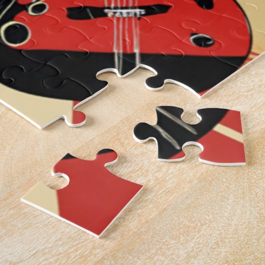 アーポップ・アートのト絵を描ギターイラストレーションヴィンテージレトロ ジグソーパズル (側面)