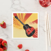 アーポップ・アートのト絵を描ギターイラストレーションヴィンテージレトロ スタンダードカクテルナプキン (インサイチュ)