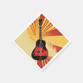 アーポップ・アートのト絵を描ギターイラストレーションヴィンテージレトロ スタンダードカクテルナプキン (角)