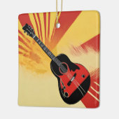 アーポップ・アートのト絵を描ギターイラストレーションヴィンテージレトロ セラミックオーナメント (左)