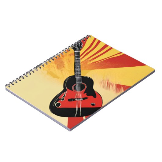 アーポップ・アートのト絵を描ギターイラストレーションヴィンテージレトロ ノートブック (左側)