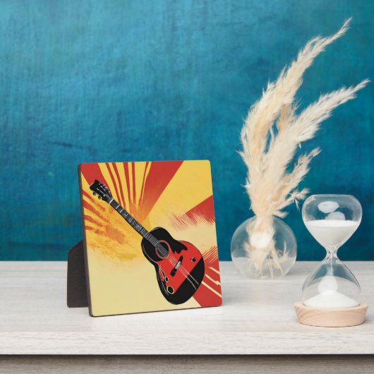 アーポップ・アートのト絵を描ギターイラストレーションヴィンテージレトロ フォトプラーク (インサイチュ)