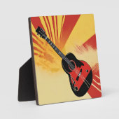 アーポップ・アートのト絵を描ギターイラストレーションヴィンテージレトロ フォトプラーク (正面)