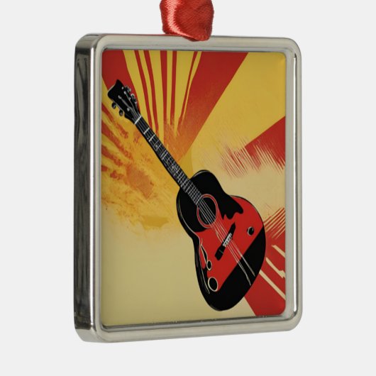 アーポップ・アートのト絵を描ギターイラストレーションヴィンテージレトロ メタルオーナメント (右)
