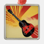 アーポップ・アートのト絵を描ギターイラストレーションヴィンテージレトロ メタルオーナメント (正面)