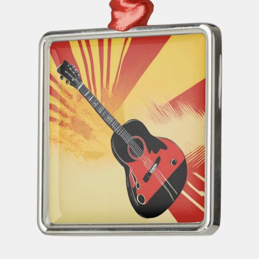 アーポップ・アートのト絵を描ギターイラストレーションヴィンテージレトロ メタルオーナメント (左)