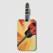 アーポップ・アートのト絵を描ギターイラストレーションヴィンテージレトロ ラゲッジタグ (正面縦)