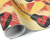 アーポップ・アートのト絵を描ギターイラストレーションヴィンテージレトロ ラッピングペーパー (ロールコーナー)