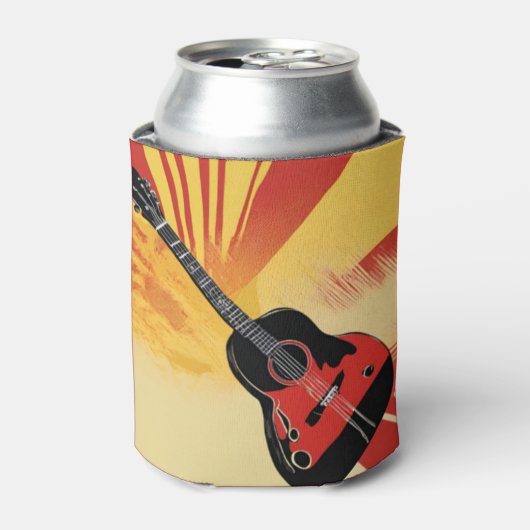 アーポップ・アートのト絵を描ギターイラストレーションヴィンテージレトロ 缶クーラー (缶正面)
