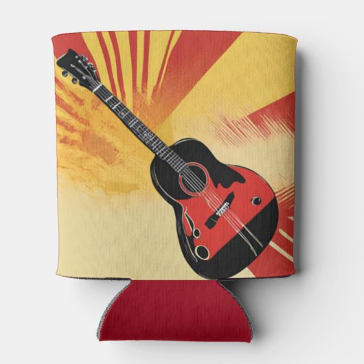 アーポップ・アートのト絵を描ギターイラストレーションヴィンテージレトロ 缶クーラー (裏面)