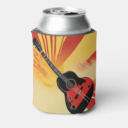 アーポップ・アートのト絵を描ギターイラストレーションヴィンテージレトロ 缶クーラー (缶裏面)