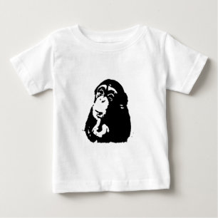 アーポップ・アートのト考える・チンパンジー ベビーTシャツ