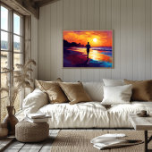 アーポップ・アートのト走ビーチズアットサンセット ポスター