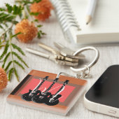 アーポップ・アートのト電気ギターモノグラムイニシャル キーホルダー (正面右)