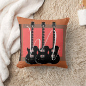 アーポップ・アートのト電気ギターモノグラムイニシャル クッション (ブランケット)