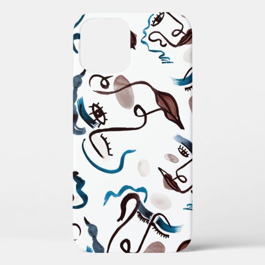 アーポップ・アートのト顔:抽象芸術水色。 Case-Mate iPhoneケース (裏面)