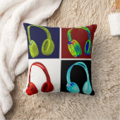 アーポップ・アートのト4色ヘッドフォン クッション (ブランケット)