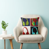 アーポップ・アートのト4色ヘッドフォン クッション (椅子)