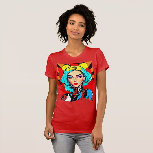 アーポップ・アートのト・ガール Tシャツ (正面フル)