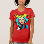 アーポップ・アートのト・ガール Tシャツ (正面)