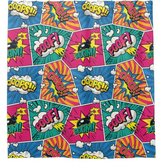 アーポップ・アートのト シャワーカーテン (正面)