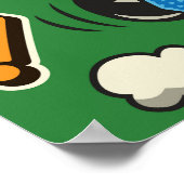 アーポップ・アートのト：シームレスなカラフル漫画 ポスター (角)