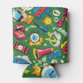 アーポップ・アートのト：シームレスなカラフル漫画 缶クーラー (裏面)