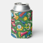 アーポップ・アートのト：シームレスなカラフル漫画 缶クーラー (缶裏面)