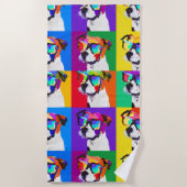 アーポップ・アートのト・ジャック・ラッセル・テリア ビーチタオル (正面)