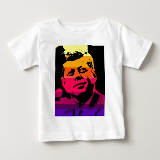 アーポップ・アートのト・ジャックJFKジョン・F・ケネディ ベビーTシャツ (正面)