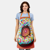 アーポップ・アートのト・ドーナツ エプロン (着用した状態)