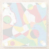 アーポップ・アートのト、ミニマ鮮やかリズム。 ガラスコースター (裏面)