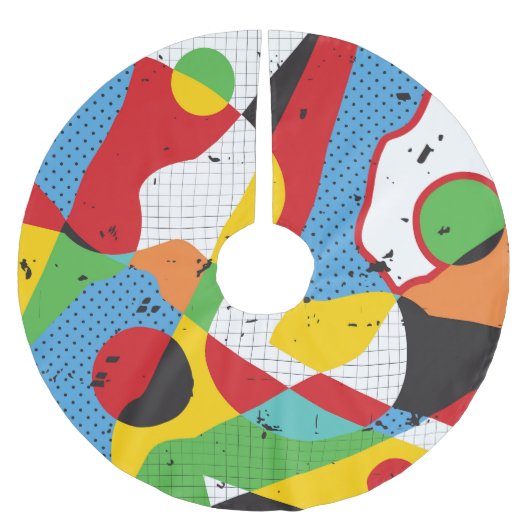 アーポップ・アートのト、ミニマ鮮やかリズム。 ブラッシュドポリエステルツリースカート (正面)