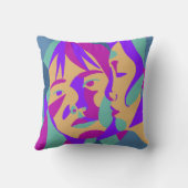 アーポップ・アートのト | 2人の女性 |明るい |装飾用クッション クッション (裏面)