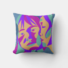 アーポップ・アートのト | 2人の女性 |明るい |装飾用クッション クッション