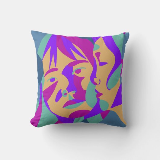 アーポップ・アートのト | 2人の女性 |明るい |装飾用クッション クッション (正面)