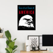 アーポップ・アートのトBald Eagle Love America離れスローガン ポスター (ホームオフィス)