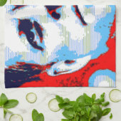 アーポップ・アートのトJFKジョン・F・ケネディ・レッド・ブルー キッチンタオル (折り畳み)