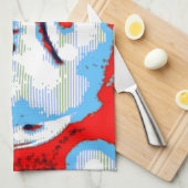 アーポップ・アートのトJFKジョン・F・ケネディ・レッド・ブルー キッチンタオル (四つ折り)