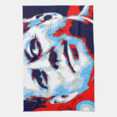 アーポップ・アートのトJFKジョン・F・ケネディ・レッド・ブルー キッチンタオル (縦)