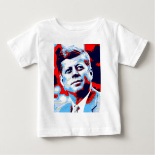 アーポップ・アートのトJFKジョン・F・ケネディ・レッド・ブルー ベビーTシャツ