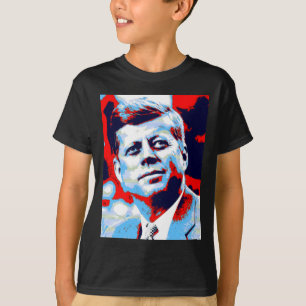 アーポップ・アートのトJFKジョン・F・ケネディ・レッド・ブルー Tシャツ