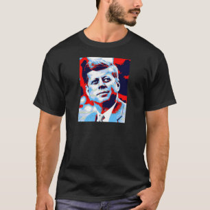 アーポップ・アートのトJFKジョン・F・ケネディ・レッド・ブルー Tシャツ